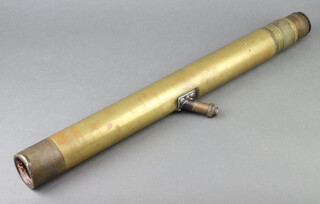 A W Ottway & Company brass gun sighting telescope marked C.O.W patent V.P. 5-51 W Ottway Ltd Eeling 1916, 67cm 