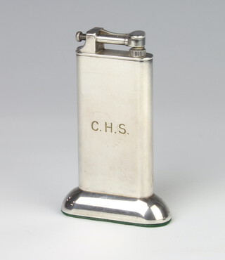A Dunhill silver plated 'tall boy' style cigarette lighter 10cm