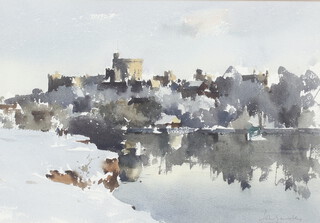 ** John Yardley born 1933, watercolour signed, winterscape with Windsor Castle 31.5cm x 45.5cm **PLEASE NOTE - Works by this artist may be subject to Artist's Resale Rights 