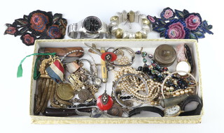 A quantity of Victorian and other costume jewellery and curios 