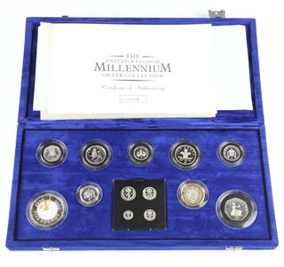 A Royal Mint The United Kingdom Millennium Silver Collection no.09953 of 15000 together with fitted case, certificate and paperwork 