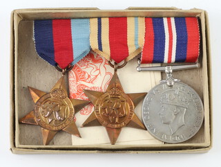 A group of World War Two medals comprising 1939-45 Star, Africa Star and War medal 