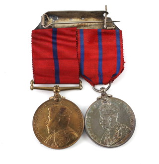 A George V Police Coronation medal and an Edward VII ditto to PC W Goodman 