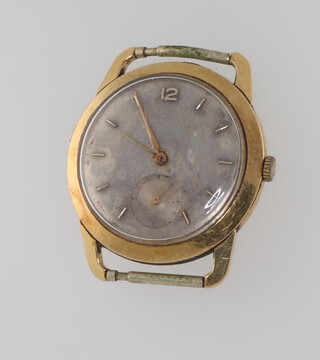 A gentleman's yellow metal wristwatch with seconds at 6 o'clock 