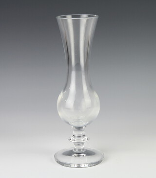 A Daum clear crystal vase of baluster form on waisted neck 28cm 