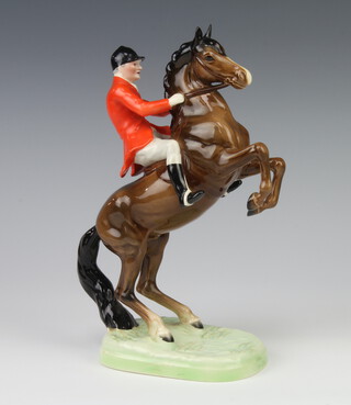 A Beswick figure - Huntsman (on rearing horse) style 1, 2nd version, brown gloss no.868 25.4cm, modelled by Arthur Gredington 