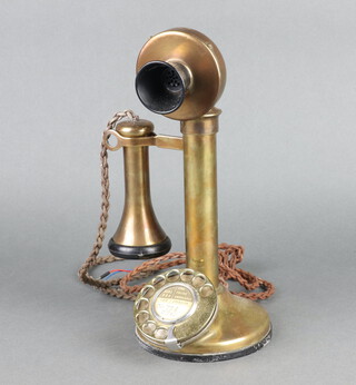 A 20th Century brass candlestick telephone 29cm h x 12cm 