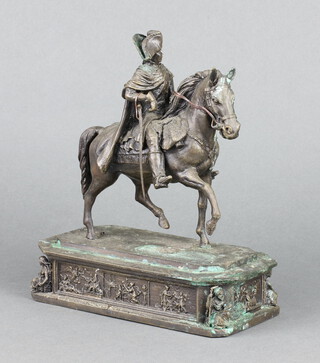 Franklin Mint, after Von Christian Daniel Rauch, a bronze figure of Friedrich II. DER GROSSE 22cm h x 18cm x 10cm 