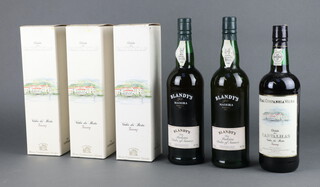 Two bottles of Blandy's Madeira together with 4 bottles of Real Companhia Velha Carvalhas white port 