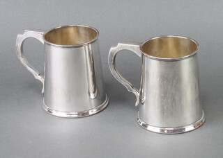Two silver plated RAMC presentation mugs with engraved inscription 