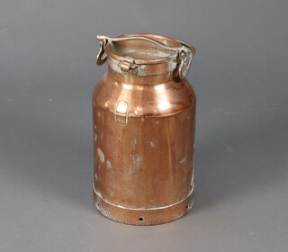 A coppered milk churn 50cm h 