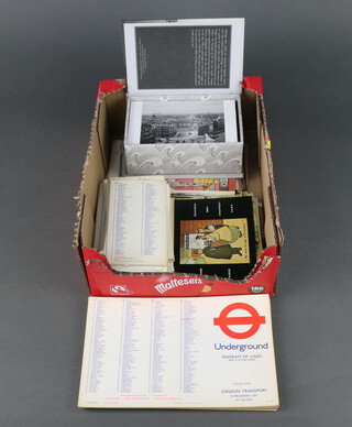 A collection of London Underground maps including 1949,51,55,58,64,65,66 including 2 World Cup underground maps, 69,72,73,74,75 and 79 together with other items of ephemera 