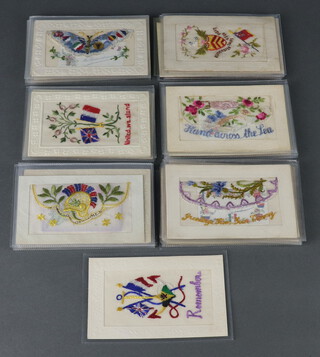 Fifty various First World War embroidered postcards 