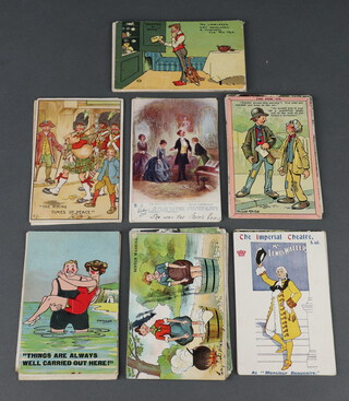 A collection of 50 Edwardian and later black and white and coloured postcards  