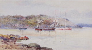 Claude Hamilton Rowbotham 1939 (1864-1949), watercolour signed "Vessels of Trefusio, Falmouth Harbour" 12.5cm x 23cm  