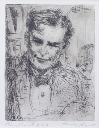 Walter Richard Sickert (1860-1942), etching signed in pencil, study of Henry Rayner 21.5cm x 17cm 
