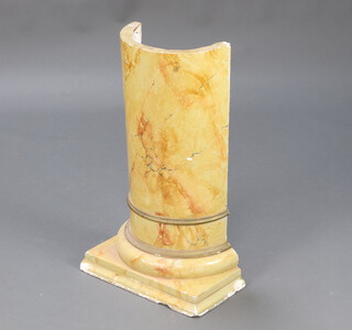 A fibre glass scaglio section of ionic column 71cm h x 43cm w x 22cm d 