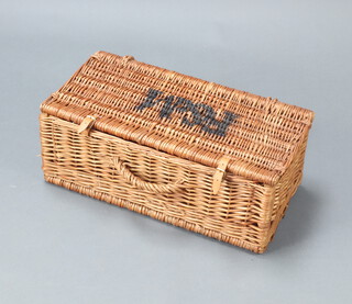 A rectangular Fortnum & Masons picnic hamper 24cm h x 61cm w x 30cm d 