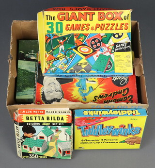 A box of children's games and puzzles 