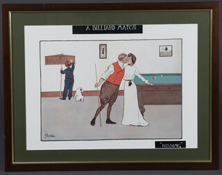 L Thackeray, prints, a billiard match "Kissing" and "The Cannon", a pair, 36cm x 48cm 