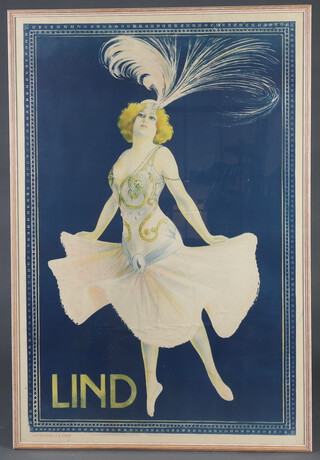 An Art Nouveau poster, study of John Lind, the Swedish female impersonator  91cm x 61cm 