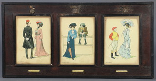 Victor Venner, prints, "The Soldiers Glory, The Poets Poem, The Jockey's Trainer", 3 framed as 1, 24cm x 17cm 