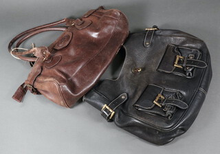 A lady's Mulberry brown leather handbag 20cm x 37cm x 9cm together with a blue ditto 33cm x 37cm x 12cm (both in very used condition) 