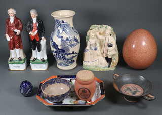 A pair of Trenton Spirits Ltd. novelty decanters in the form of John Adams and Thomas Jefferson together with minor decorative china 