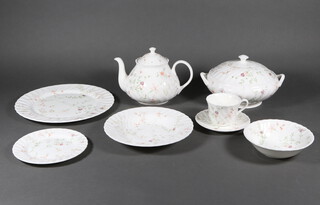 A Wedgwood Campion tea and dinner service comprising 6 tea cups, 6 saucers, teapot, milk jug, cream jug, sugar bowl and lid, 6 small plates, 6 medium plates, 6 dinner plates, 2 serving plates, 6 dessert bowls, 3 tureens and covers, oval bowl and 6 soup bowls 