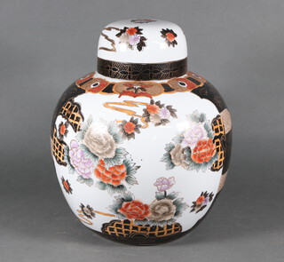 A modern Imari pattern jar and cover 37cm 