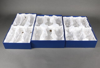 Six Continental crystal glass champagnes, 6 wine glasses and 6 hocks, boxed