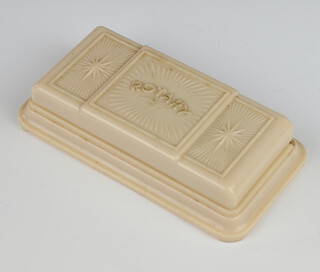 A 1930's Rotary wristwatch box in cream plastic 