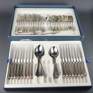 A canteen of silver plated Villeroy & Boch cutlery for 8 with beaded decoration (59) boxed