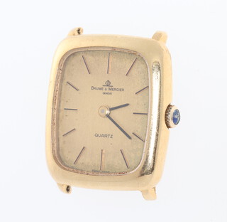 A lady's 18ct yellow gold Baume & Mercoier wristwatch with quartz movement no.483651145057, gross weight 18.2 grams, 25mm x 22mm 