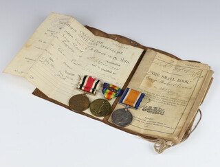 A British War Medal and Victory medal with oak leaf cluster to 21650 W.O.CL.2.G.H.Evans RA w together with a George V Special Constabulary medal and service record to same recipient 