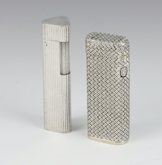 A gentleman's Dunhill silver covered weavework cigarette lighter together with a Japanese ditto 