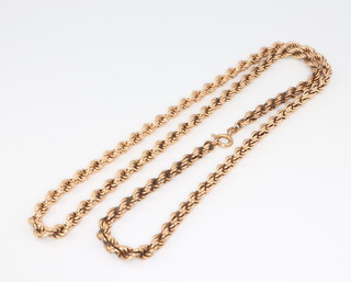 A 9ct yellow gold rope twist necklace 15.2 grams, 60cm 
