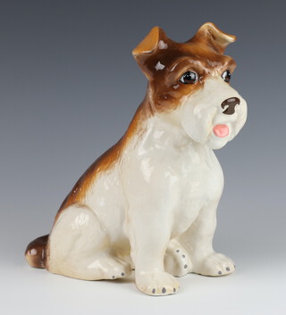 A ceramic figure of a seated terrier 27cm 