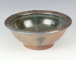 A Studio Pottery bowl with Celtic design 17cm 