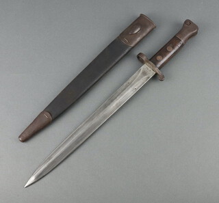 A Lee Mitford 1888 patent mark one, type two bayonet with scabbard  
