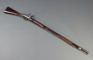 A 18th Century Brown Bess musket, the 99cm barrel with 3 proof marks, polished steel Tower Lock with crowned Royal Cypher marked BB, complete with ram rod