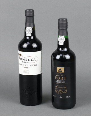 A 70cl bottle of Oporto Special Reserve port together with a 750ml bottle of Fonseca port 