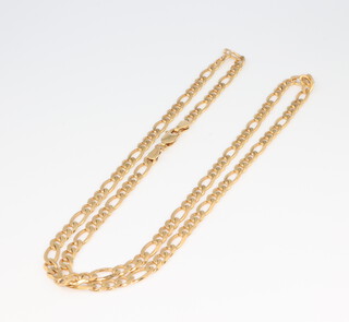 A 9ct yellow gold flat link necklace 50cm, 10.6 grams 