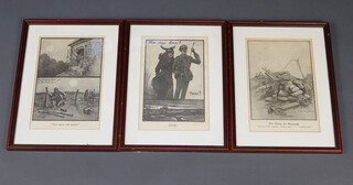 Bruce Bairnsfather, three World War One prints - "The Same Old Moon", "The First For Reprisals" and "Fini" 25.5cm x 17.5cm 