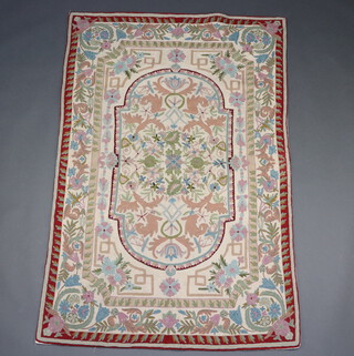 A floral stitched Kashmiri panel 180cm x 114cm 
