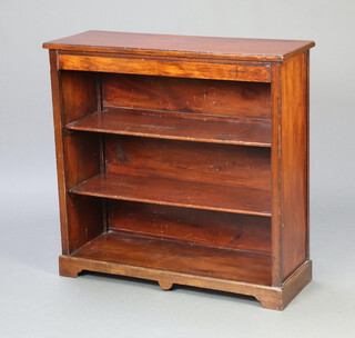 A 19th Century bleached mahogany bookcase fitted shelves, raised on bracket feet 89cm h x 91cm w x 33cm d 