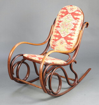 A Thonet style bentwood rocking chair 96cm h x 48cm w x 98cm d (seat 32cm x 32cm) 