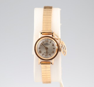 A ladys 18ct yellow gold  Dichi Watch and bracelet 16 grams including glass