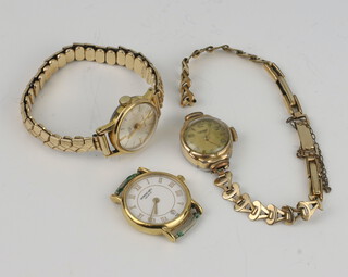 A lady's gilt wristwatch and 2 others 
