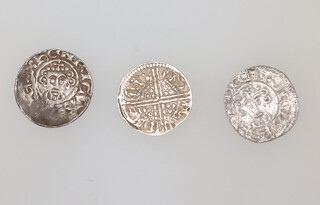 A Henry III penny 1.49 grams, a John short cross penny 1.3 grams and a John short cross penny 1.41 grams